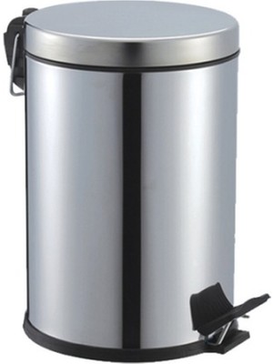 Renas Store Pedallı 5lt Krom Metal Çöp Kovası