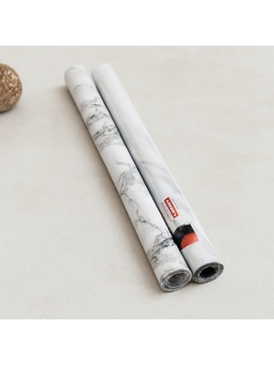 Renas Store Beyaz Mermer Desenli Kendinden Yapışkanlı Folyo 3 M x 60 cm