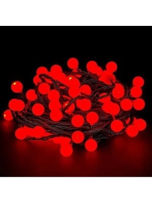 Renas Store 5m 28 LED Kırmızı Işık Siyah Kablo Fişli