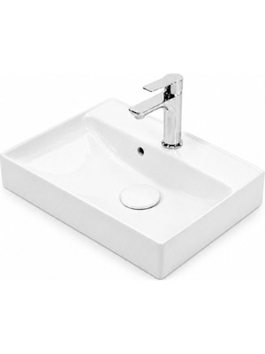 Lapino PARLA ETEJERLİ LAVABO 38*55 CM BEYAZ  (9955)