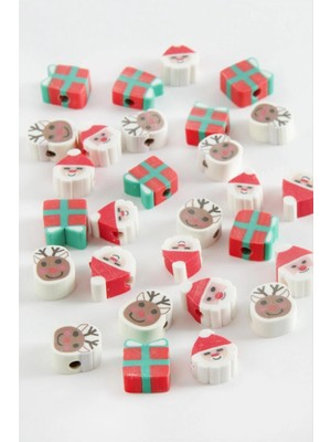 Renas Store Karışık Yılbaşı Fimo Boncuk 100 Adet