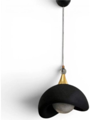 Vendly Beton Görünümlü Iskandi̇nav Tarzı LED Toplu Avize 3 Renk Yanabilen Aydınlatma 32 x 70 cm Siyah