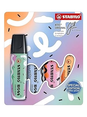 Renas Store Stabılo Orıgınal Pastel - By Ju Schnee - Fosforlu Kalem 4'lü Paket - Çeşitli Renkler