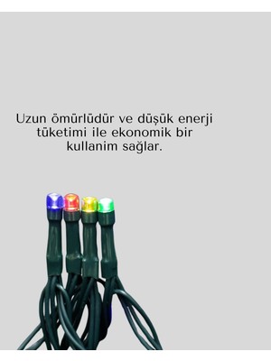 Renas Store 2x2 Metre Pil ile Çalışan Perde LED Işık – 8 Modlu Dekoratif