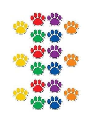 Renas Store Teacher Created Resources Magnetic Accents, Colourful Paw Prints (77207.0)