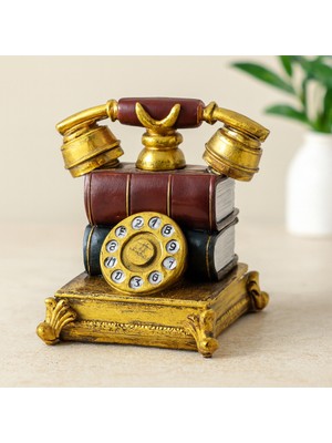 Renas Store Vintage Telefon Biblo Kumbara Reçine 15.5X15.5X10 cm