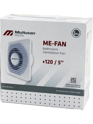 Renas Store MUTLUSAN-001 211 000 120 00 00 Me-Fan 120/5&QUOT; Banyo Tuvalet Havalandırma Aspiratörü 15W 1900RPM 120M3/H