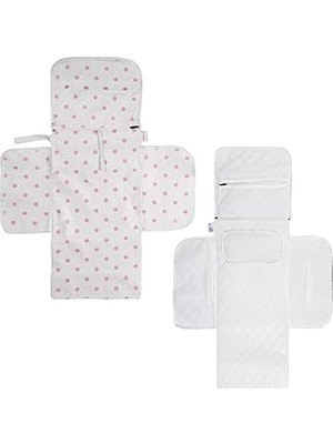 Renas Store Baby'ness Çanta Boy Alt Değiştirme Bakım Seti, Sıvı Geçirmez, Leke Tutmaz, Puantiyeli, Pembe, 70X35CM