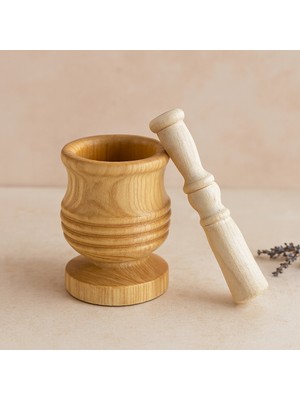 Renas Store Büyük Ahşap Havan (Sarımsak Dövecek) 8.3×7×12 cm