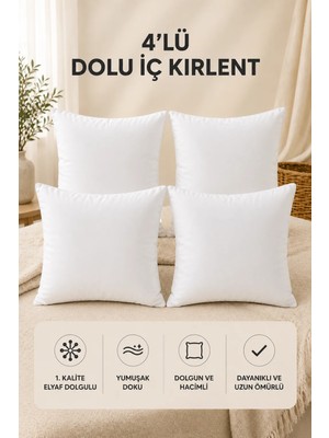 Formeya 4'lü Iç Kırlent Silikon Elyaf Dolgulu Koltuk Kırlenti Iç Yastık Dolgusu Kırlent Içi 30X50 cm