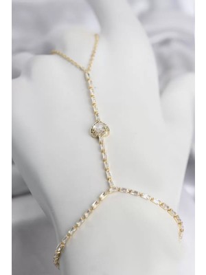 Renas Store Gold Renk Pirinç Zirkon Taşlı Kalp Model Şahmeran TJ-SN783