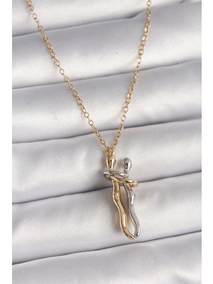 Renas Store 316L Çelik Gold Renk Zincir Renkli Sarılma Model Kadın Kolye