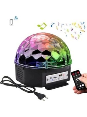 Renas Store Bluetooth USB Mp3 Destekli Siyah LED Işıklı Hoparlör Disko Sahne Topu - Hobi & Eğlence
