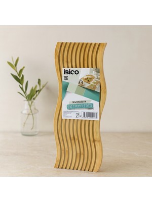 Renas Store Bambu Servis Sunum Tahtası 17X39X1.5 cm (Çift Yüzlü Dalgalı/kanallı)