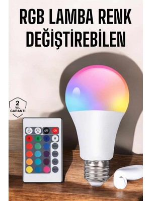Renas Store LED Ampul Enerji Dostu Rgb Işıklı 100W LED Işık