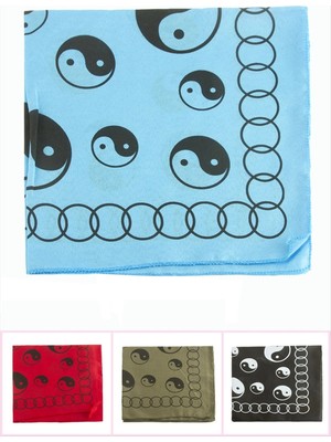 Renas Store Yin Yang Desenli Keten Bandana 50*50