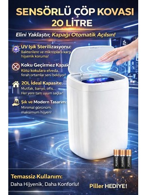 Renas Store Sensörlü Teknolojik Çöp Kovası