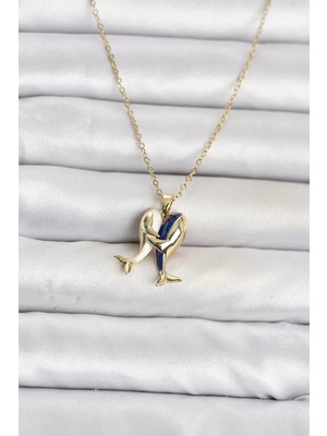 Renas Store 316L Çelik Zincir Gold Renk Dolphin Model Kadın Kolye TJ-BKO11094