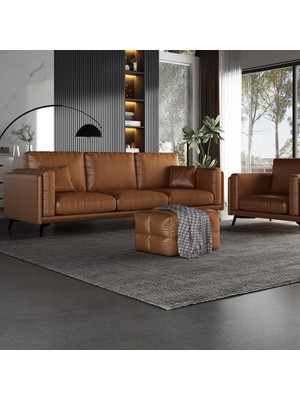 Veluxe Home & Living'den Serena Italyan Deri Modern Koltuk Takımı Hakiki Deri Koltuk Takımları