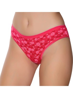 Gümüş 6026 12'li Kadın Likralı Ince Bel Halka Baskılı Bikini