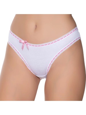 Gümüş 6039 12'li Kadın Likralı Beli Şeritli Kurdeleli Bikini