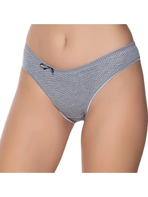 Gümüş 6043 12'li Kadın Likralı Ince Bel Puantiyeli Bikini