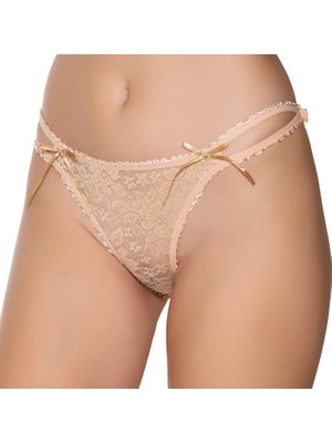 Gümüş 6046 12'li Kadın Likralı Ipli Tül Dantel Bikini