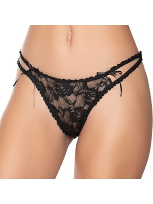 Gümüş 6046 12'li Kadın Likralı Ipli Tül Dantel Bikini
