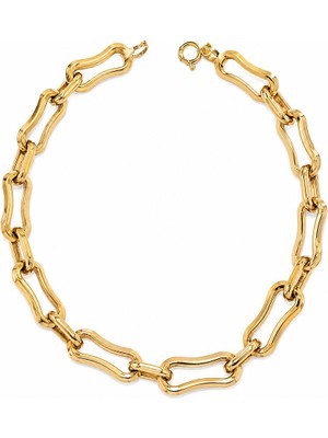 Sembol Gold 14 Ayar Süzme Kemik Ataç Altın Bileklik 2,40 Gram 19 cm