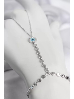 Renas Store Gümüş Renk Pirinç Zirkon Taşlı Nazar Model Şahmeran TJ-SN774