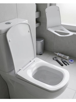 Renas Store Universal Klozet Kapağı Yavaş Kapanan Sessiz Sistem Kolay Kurulum