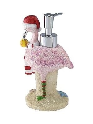 Renas Store Avanti Linens - Sabunluk/losyon Pompası, Dayanıklı Reçine, Banyo Aksesuarları, Tatil Ev Dekoru (Flamingo Jingle Koleksiyonu)