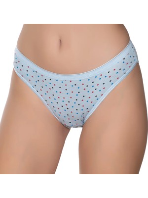 Gümüş 6097 12'li Kadın Likralı Ince Bel Yıldız Baskılı Bikini