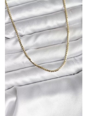 Renas Store 14K Gold Renk Kaplama Ezme Zincir Model cm Kadın Kolye - TJ-BKO10733
