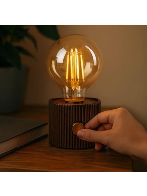 Hediye Bahçesi Şarjlı Dekoratif Masa Lambası - Kademesiz Dimmer - Type-C Bağlantılı