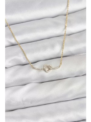 Renas Store Pirinç Gold Renk Düğüm Kalp Model Kadın Kolye - TJ-BKO10807