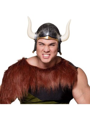 Renas Store Mega Boynuzlu Viking Ivar Kaskı Eskitilmiş Desen Gümüş Renk
