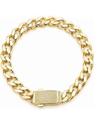 Sembol Gold 8 Ayar Taşlı Gurmet Altın Bileklik 8 mm 20 cm