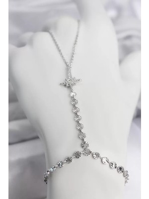 Renas Store Gümüş Renk Pirinç Kutup Yıldızı Zirkon Taşlı Şahmeran TJ-SN788