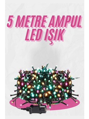 Renas Store 5 Metre Ampul LED Işık Renkli Rgb Çok Renkli LED Aydınlatma