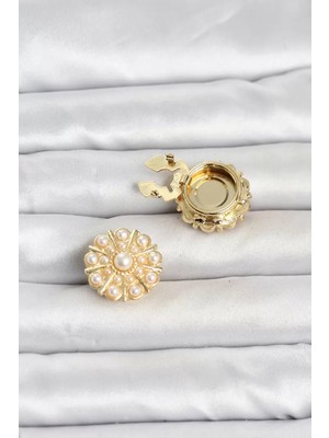 Renas Store Vintage Model Gold Renk Düğme Veya Manşet Broşu TJ-BR486