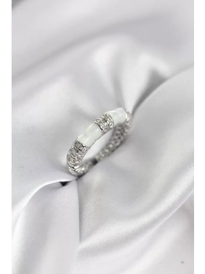 Renas Store Zirkon Taşlı Kemik Model Gümüş Renk Kadın Yüzük - TJ-BYK3931