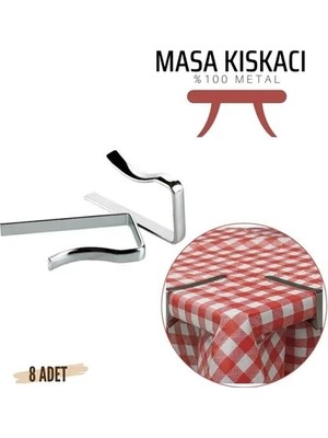 Renas Store Masa Örtüsü Klipsi - Metal Masa Kelepçesi Masa Örtüsü Sabitleyici 8 Adet