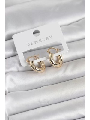 Renas Store Gold Renk Pirinç Halka 15 mm Kadın Küpe - TJ-BKP11763