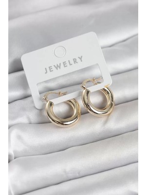 Renas Store Gold Renk Pirinç Halka 20 mm Kadın Küpe - TJ-BKP11761