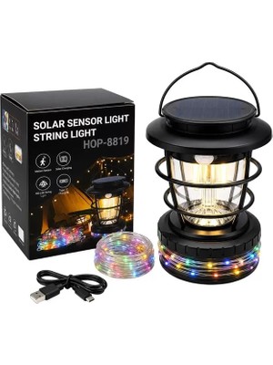 Renas Store Powermaster HOP-8819 Solar Sensörlü Kamp Lambası