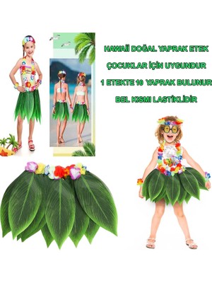Renas Store Mey Ithalat® Tropikal Esintili Hawaii Yapraklı Parti Eteği Çocuk Boy