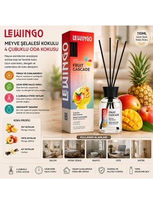 Hediye Bahçesi Fruit Cascade Bambu Çubuklu Oda Kokusu - 110 ml - Cam Şişe