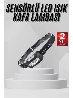 Renas Store Mey Ithalat® Sensörlü Şarjlı Type-C Şarj Işıklı Kafa Lambası Kamp Lambası