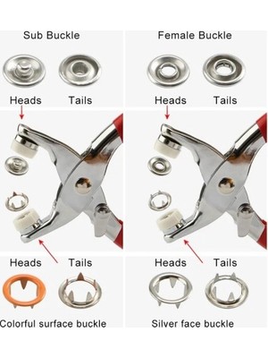Renas Store Mey Ithalat® Metal Düğme Pensesi ve Düğme Seti